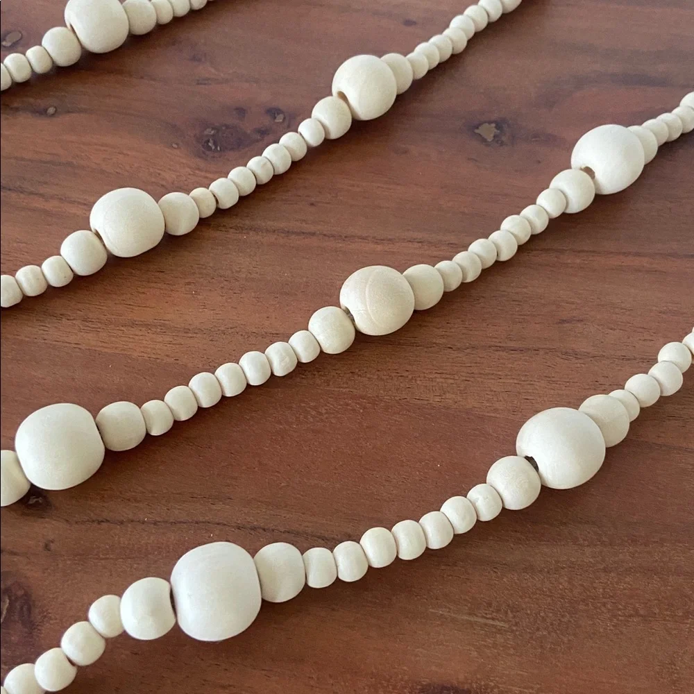 Hearth & Hand Magnolia 12’ wooden bead garland home decor holiday Christmas tree
